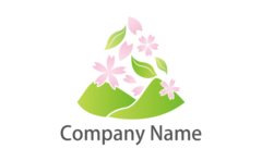 山・葉・桜・優しい・春をイメージしたロゴデザイン
