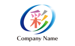 漢字・彩・リング・拡散・かわいいをイメージしたロゴデザイン