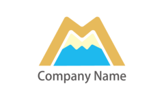 シンプルなMモチーフの富士山